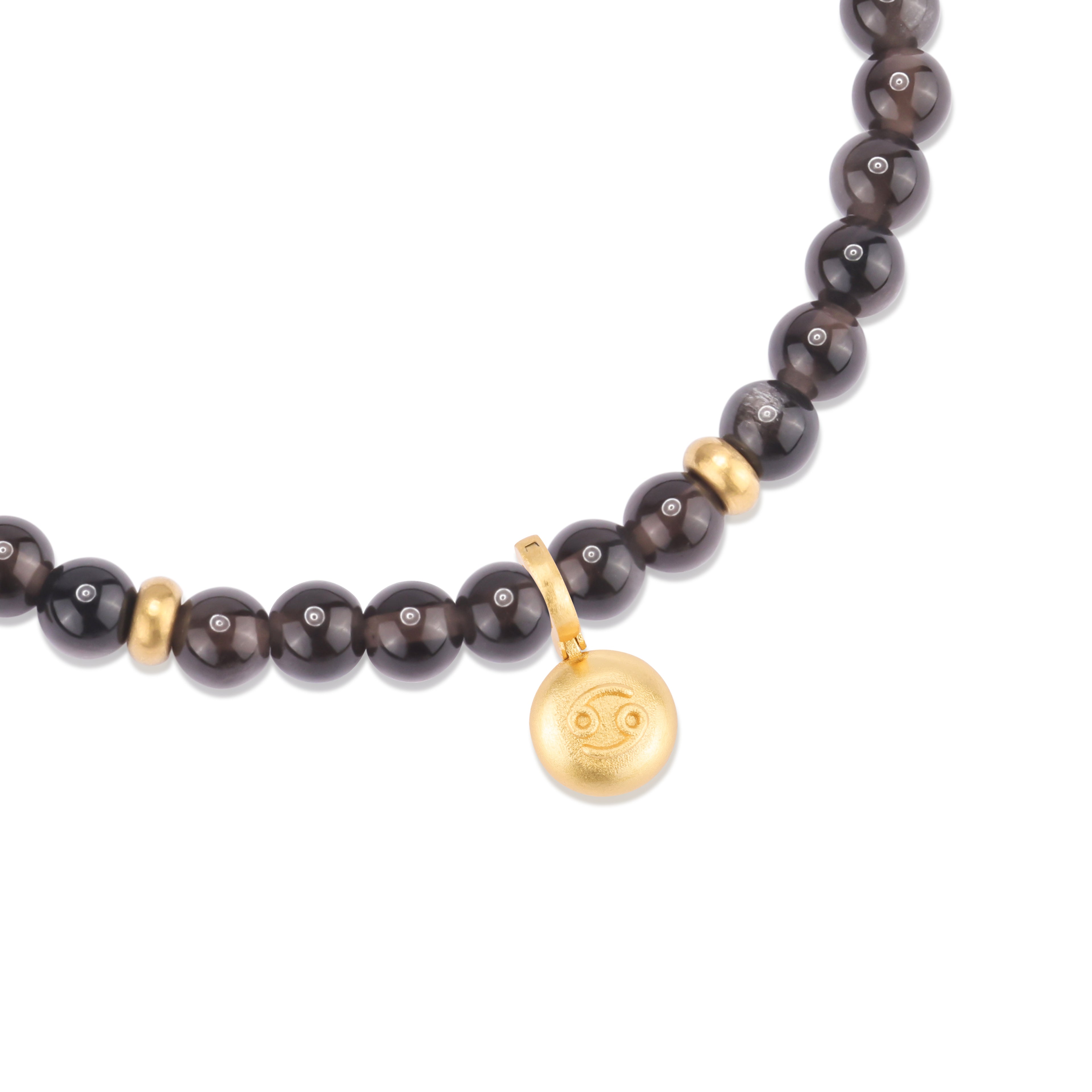 Silver obsidian crystal bracelet