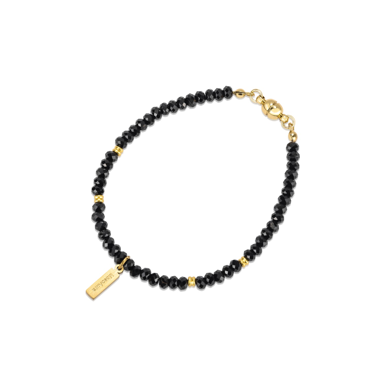 Career Shield Black Tourmaline Magnetic Clasp Bracelet
