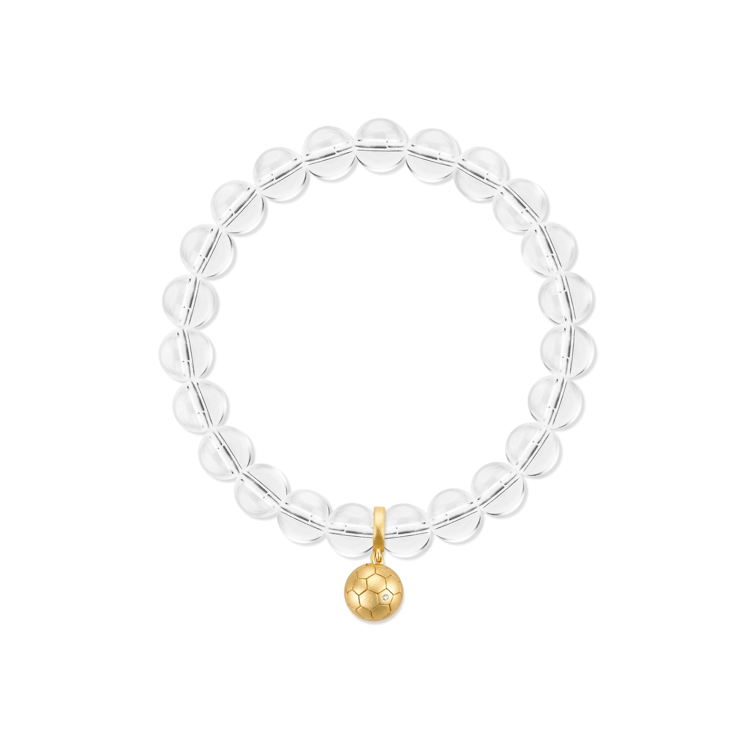 Football Series Clear Quartz Bracelet With Football Charm