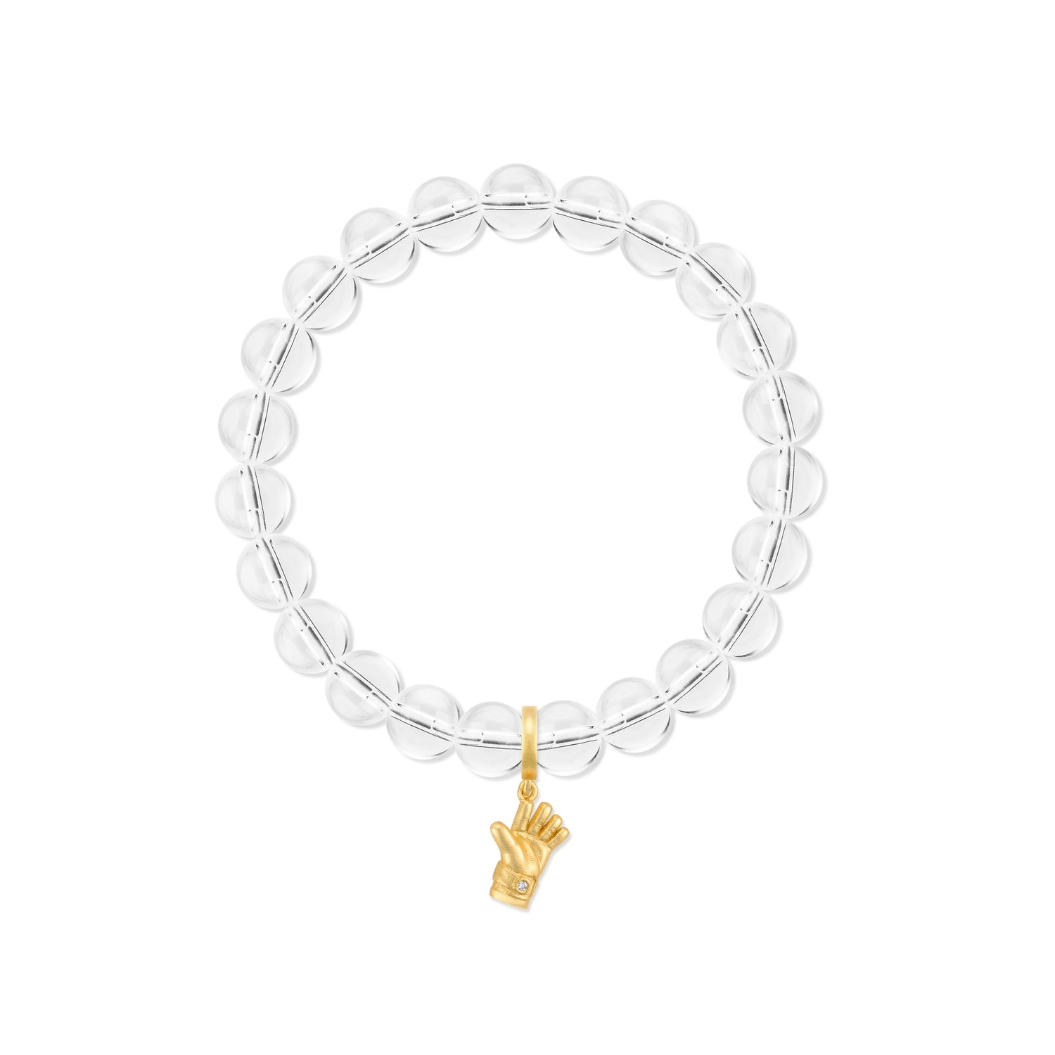 Football Series Clear Quartz Bracelet With Goalkeeper Gloves Charm