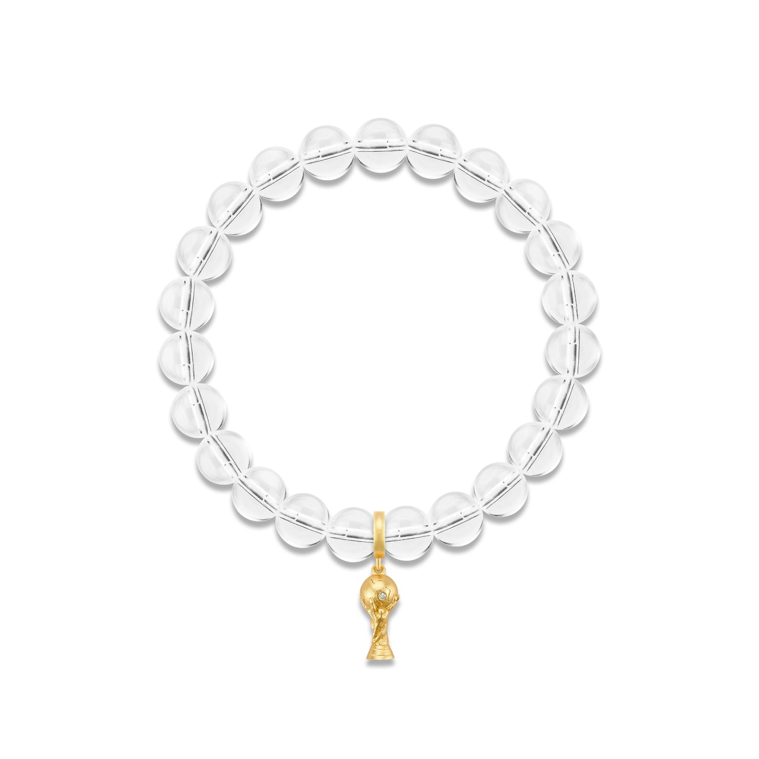 Football Series Clear Quartz Bracelet With Victory Charm