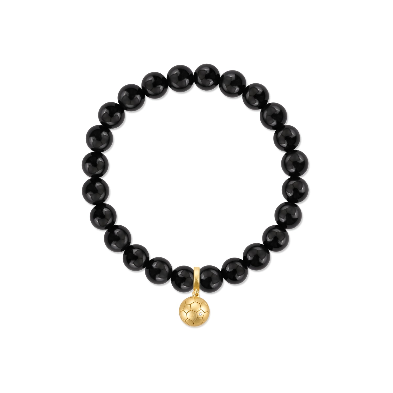 Football Series Obsidian Bracelet With Football Charm