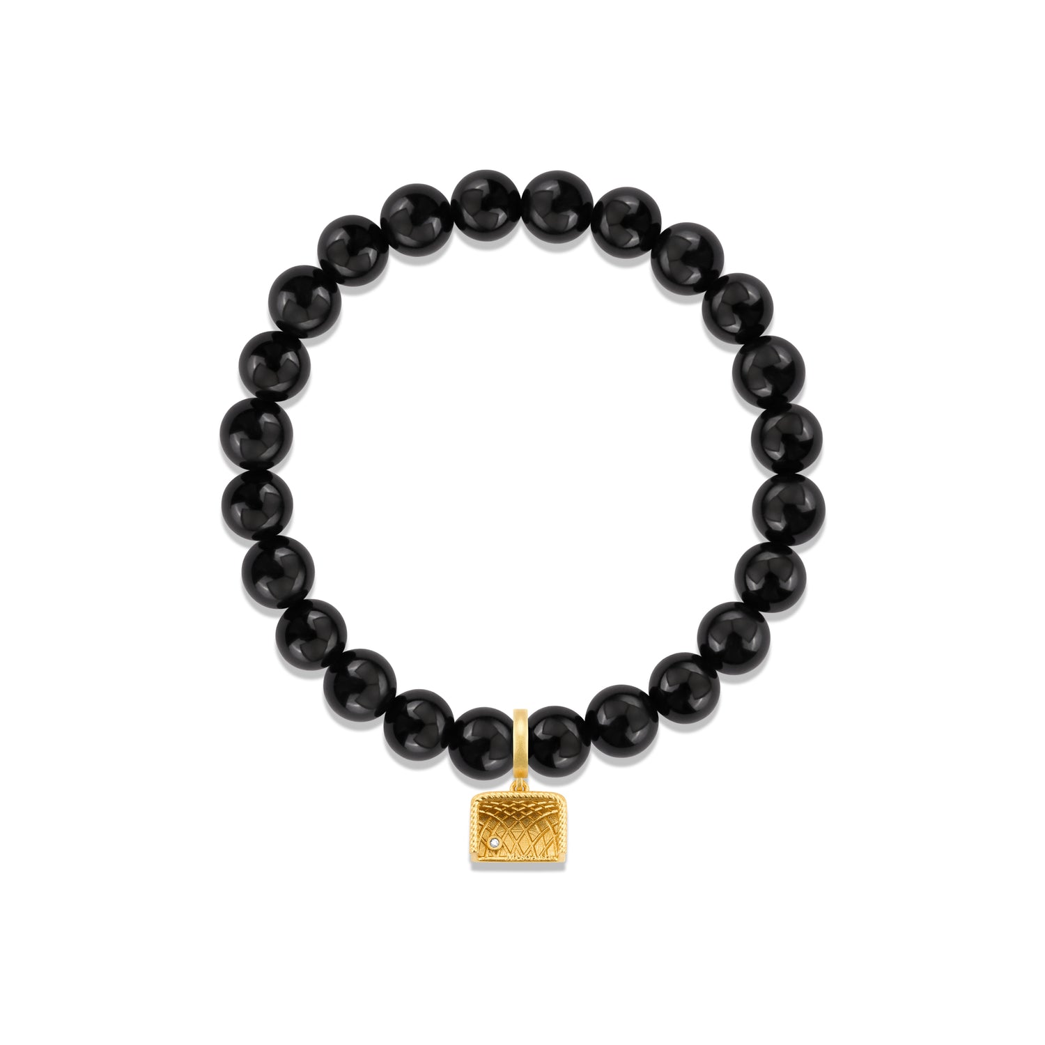 Football Series Obsidian Bracelet With Goal Charm