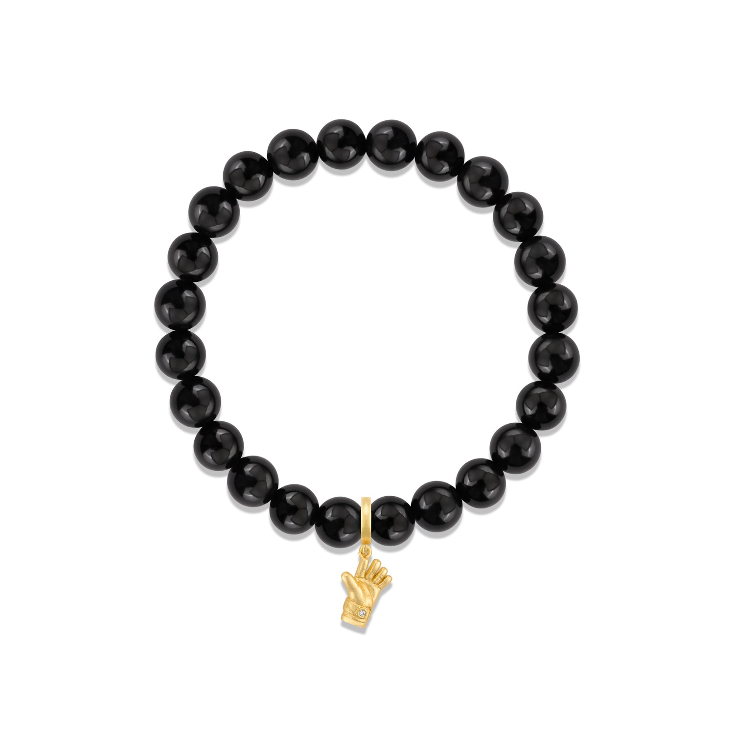 Football Series Obsidian Bracelet With Goalkeeper Gloves Charm