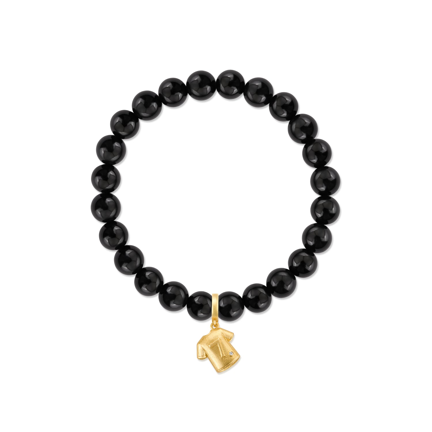 Football Series Obsidian Bracelet With Jersey Charm