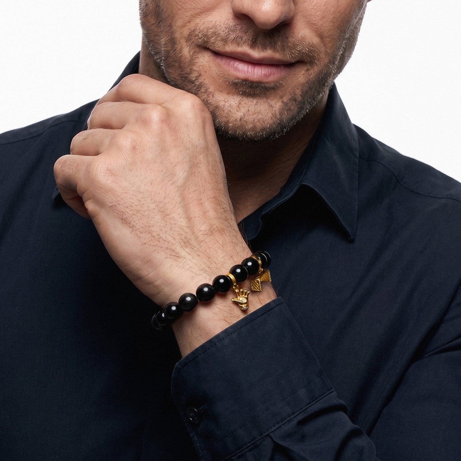 Football Series Obsidian Bracelet