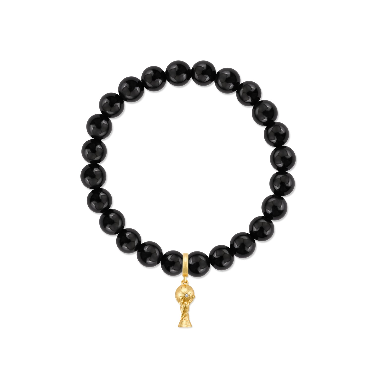 Football Series Obsidian Bracelet With Victory Charm