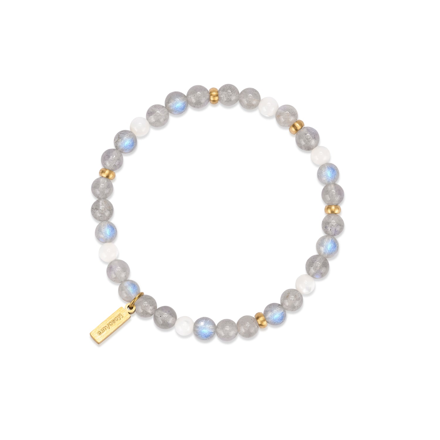 Nocturnal Guardian Gray Moonstone Bracelet